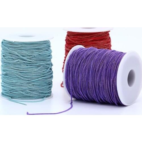 10 Meters 2mm Colors Copper Cable Closed Link Chain Craft DIY Sexy Punk Earring Necklace Jewellery Making Chain Findings Gifts