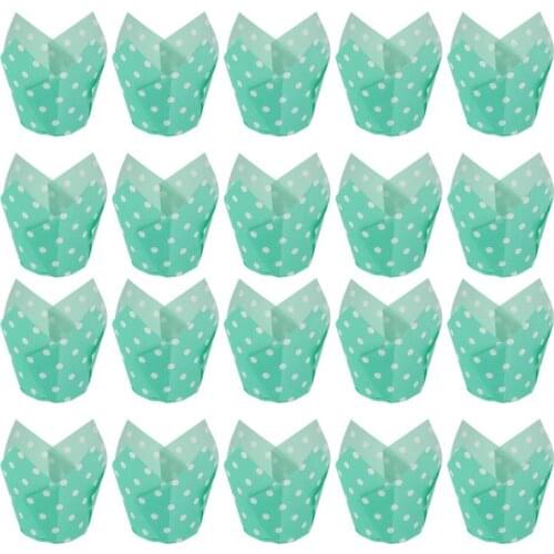 100pcs Tulip Cupcake Baking Cups Muffin Baking Liners Holders Cupcake Wrappers Baking Wave Point Tulip Cake Paper Cup