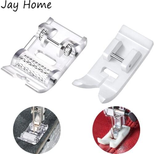 2Pcs Roller Sewing Machine Presser Feet Non-Stick Zigzag Sewing Machine Roller Presser Foot for Low Shank Snap-On Sewing Machine