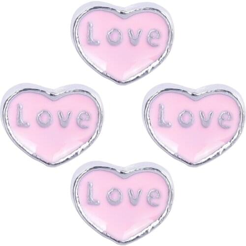 20Pcs/lot Engraved I love you Heart floating charms Pendant living Glass Memory Lockets Jewelry