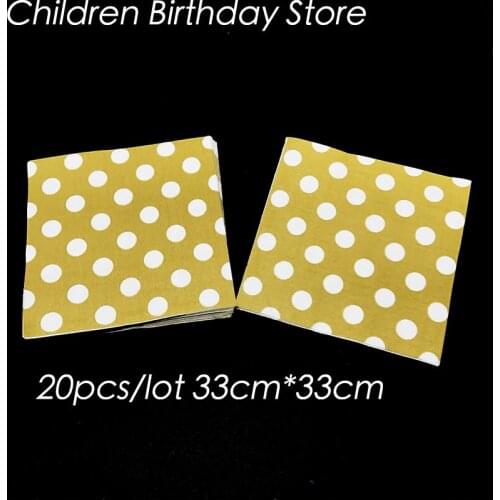 20pcs/pack gold polka dots theme disposable napkins gold dots theme birthday party decorations polka dots towels paper napkins