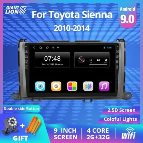 2DIN Android 9.0 Car Radio For Toyota Sienna 3 2010-2014 XL30 Car Multimedia Video Player Navigation GPS Accessories DVD Player