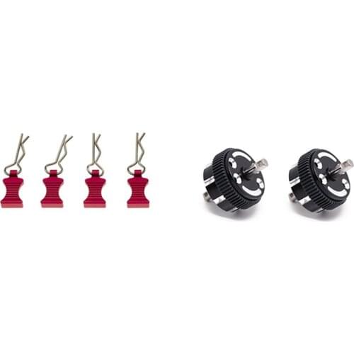 4Pcs R-Type Body Shell Clips Pin And Mount Set With 2Pcs Differential Case Set For Axial SCX10 TRX4 1/8 1/10 RC Cars
