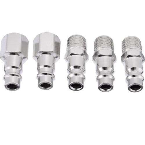 5pcs 1/4" BSP Thread Air Line Hose Compressor Fittings Connector Male Quick Release Pneumatic Parts for Air Tools Hardware