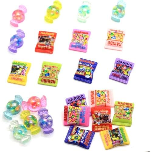 50/100pcs Wholesale Japanese Kawaii Candy Flatback Resin Cabochons Candy Scrapbooking Diy Hair Accessory Deco Parts