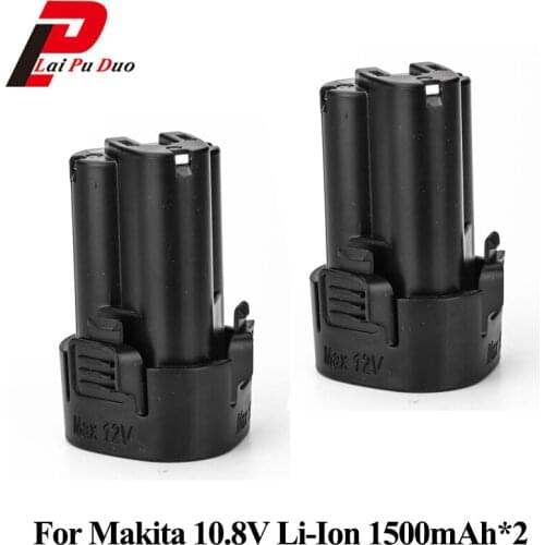 2pcs/Lot For Makita BL1013 10.8V 1.5Ah Li-ion Battery Power Tools Rechargeable Battery 1500mAh BL1014 194551-4 194550-6 TD090DWE