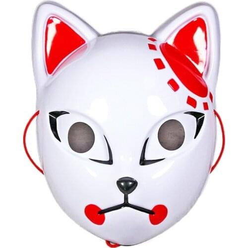 Anime Demon Slayer Cosplay Mask No LED Sabito Makomo Kamado Tanjirou Halloween Party Cosplay Props Masks for Boys Girls