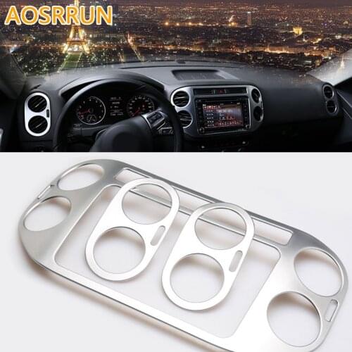AOSRRUN Car Accessories car styling ABS Car air conditioning outlet Cover For Volkswagen VW Tiguan MK1 2011-2015