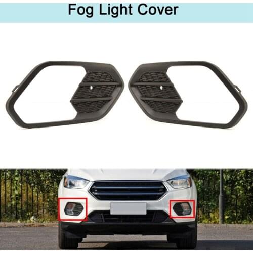 Car Front Bumper Fog Light Lamp Frame Cover Grille for Ford Escape Kuga 2017-2019