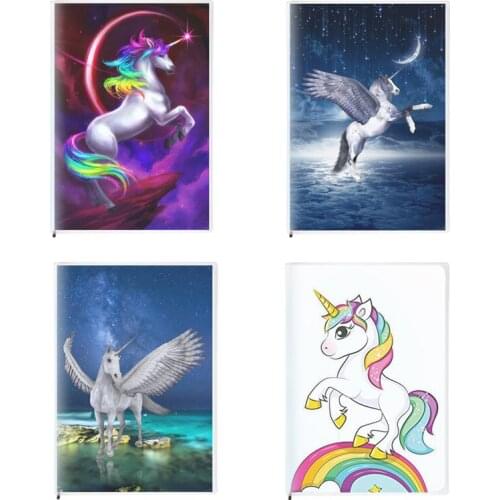 Unicorn Notebook Fantasy Starry Star Night Unicorno Wings Horse Memo Note Writing Book Cute Cover Stationery Christma Gifts
