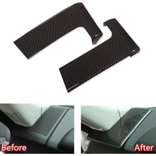 YAQUICKA Carbon Fiber Car Front Dashboard Instrument Frame Trim Styling Cover Sticker For Land Rover Range Rover Sport 2014-17