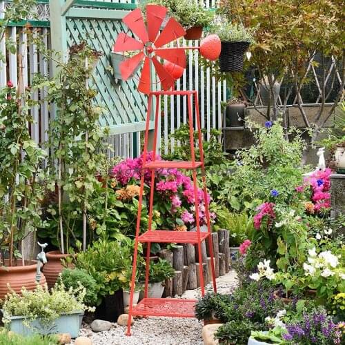 Wrought iron windmill flower stand climbing vine storage bracket Chlorophytum outdoor courtyard grape stand garden decoration ro