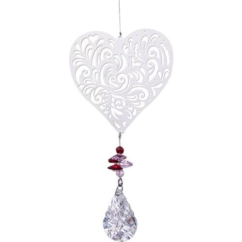 H&D 38mm Crystal Prisms Window Hanging Suncatcher Rainbow Maker Collection Ornament Pendant Decor for Home Wedding (Love Heart)