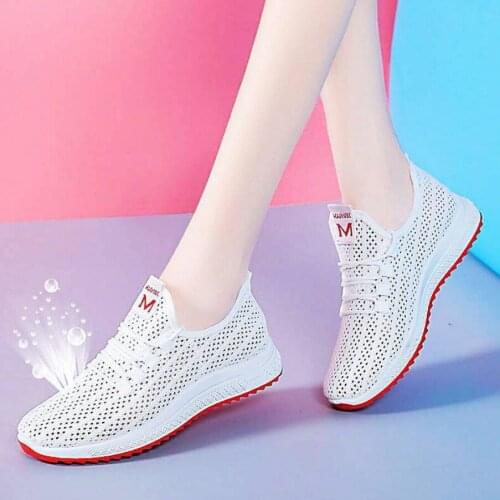 Summer 2021 New Mesh Running Shoes Womens Breathable Casual Sneaker Lightweight Soft Bottom Anti Skid Outdoor Walking Footwears
