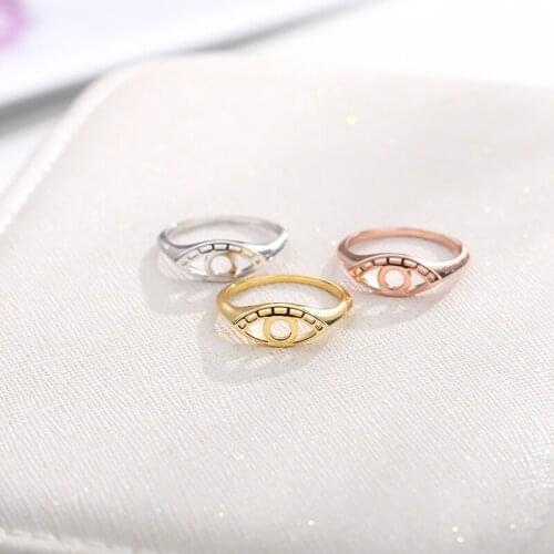 Minimalism Evil Eye Rings Good Luck Lucky Jewelry Womens men Fashion Gold Color Wedding Ring Bridesmaid Gifts 2020