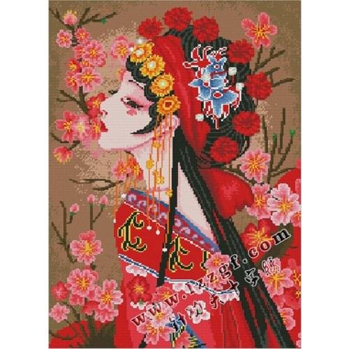 Cross Stitch Stamped Kits Printed Embroidery Cloth Needlepoint Kits Easy Patterns For Hua Dan 11CT