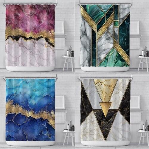 New Marble pattern geometric pattern shower curtains shower curtain waterproof bathroom Shower curtains Curtains in the bathroom