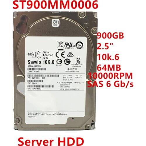 New HDD For Seagate Brand 900GB 2.5" 10K.6 SAS 6 Gb/s 64MB 10000RPM For Internal Hard Disk For Server HDD For ST900MM0006