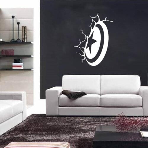 New Style Captain Shield Vinyl Wall Sticker Decals Home Art Decor Vinyl Fresco Art Home Wallpaper DIY