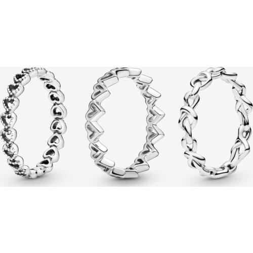 Original 925 Sterling Silver Rings For Women Hearts Love Engagement Wedding Ring Luxury Jewelry