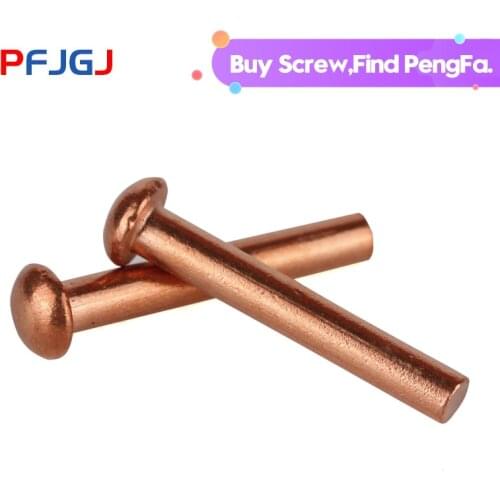 Peng Fa GB867 Copper Rivet Pan Head Solid Rivets Brass Half Round Solid Rivet Cap Nail M1.5M2M2.5M3M4M5M6M8