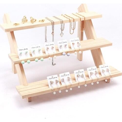 2021 Nnew Earring Shelf Jewelry Display Props Log Stud Jewelry Display Rack Storage Rack Wood Jewelry Rack