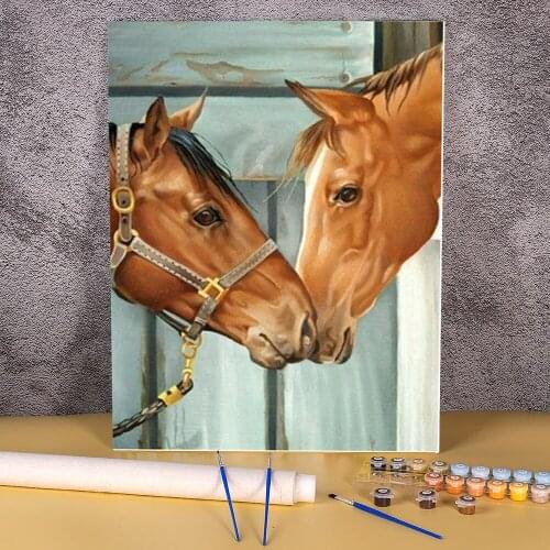 Horse Animal DIY Paint By Numbers Set Oil Paints 40*50 Canvas Painting New Design For Adults Wall Art For Handiwork