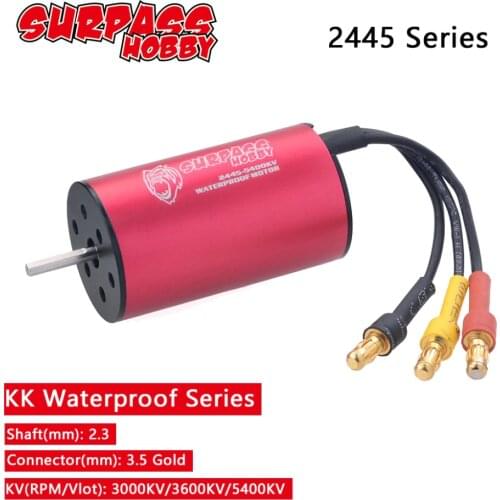 Waterproof 2445 2.3mm Brushless Motor 3000KV 3600KV 5400KV for Traxxas HSP 1/16 RC Drift Racing Climbing car