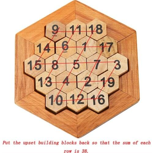 Funny Geometric Shape Number Puzzle Children Wooden Number Board Math Game Early Educational Learning Wood Toys Gift