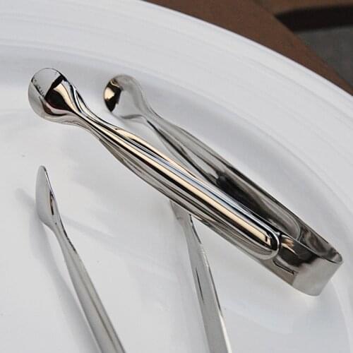 Stainless Steel BBQ Food Clip Restaurant Thickened Round Ice Clips Sugar Folder Tools Steak Tong Multifunctional Kitchen Supply