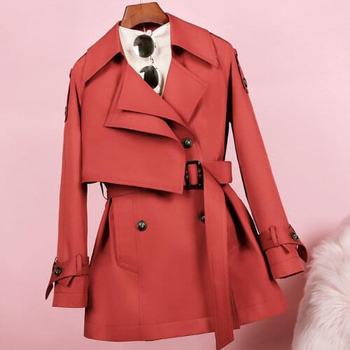Womens Windbreaker Outwear 2021 Autumn Winter Korean Loose Lapel British Style Trench Coat With Lining Ladies Elegant Tops