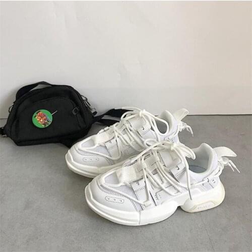 White sneakers platform shoes high quality women shoes sneakers autumn winter women shoes chunky trainer