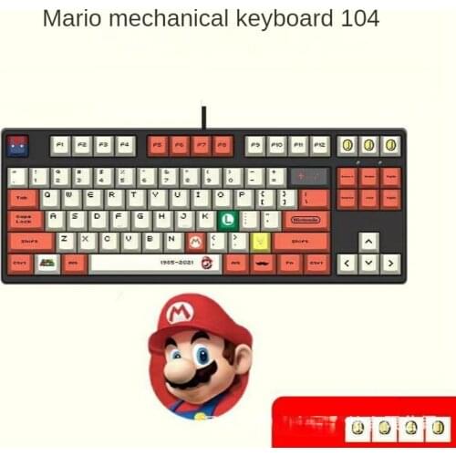 104-key Mario PBT Sublimation Keycap Mechanical Keyboard 87/104 Keycap Original Highly DIY Personalized Keycap Key Caps Covers