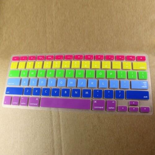 2015 new rainbow Skin Silicone Laptop US Protector Keyboard Cover for Macbook Pro Air Retina 13 15 hot MEAFO
