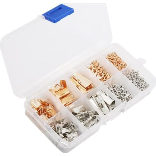 440 Pcs Metal Jewelry Finding Kits Crimp Pinch Clasp Jewelry