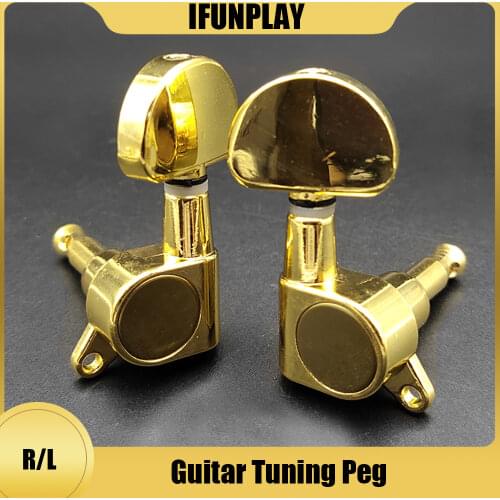 6 pcs Big Semicircle Shape Handle Locking String Guitar Tuning Pegs Tuner Machine Heads for Acoustic Electric Guitar