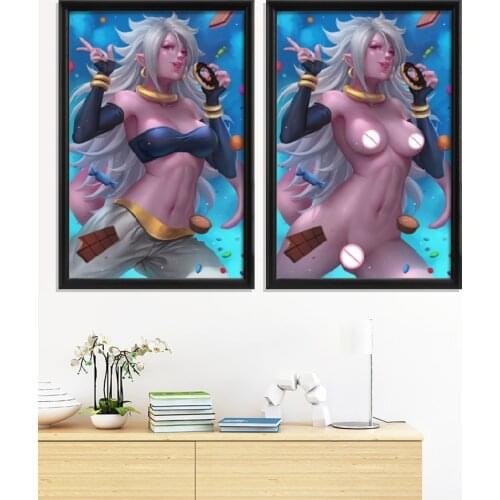 Android 21 Anime Nude Girl Sexy Cartoon Girl Poster Room Home Gift Art Silk Wall Stiker Decor Prints