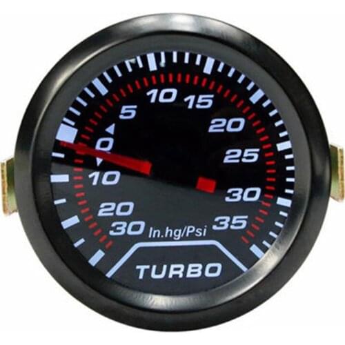 2" 52mm Car Universal Turbo Boost Gauge Meter Kit Smoke Len LED 35 Psi 12V