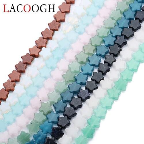 1Strand 12*5mm Natural White Bulk Stone Beads Stars Gold Color Opal Loose Beads for DIY Necklaces Bracelets Jewelry Making