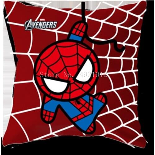 Hero Spiderman Anime Pillow Childrens Bedroom Pillowcase Iron Man Captain America Avengers 45x45cm(No Filling) Boy Gift