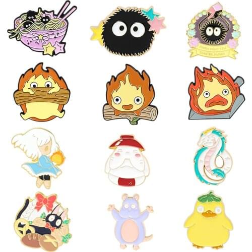 DZ1695 Wholesale Japanese Anime Icons Cute Enamel Pin Brooch Backpack Collar Hat Badge Lapel Pin Woman Men Jewelry Kids Gifts
