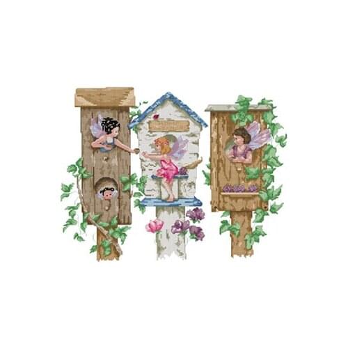 Fishxx Cross Stitch Kits A1017 Home Of The Elves Children Pet paintings on needlework lovely Embroidery 100% Egyptian cotton