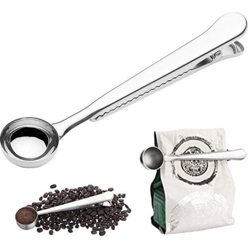 Stainless steel sealing clip combo Measuring spoon tea milk powder take coffee spoon multi-function seal clip kitchen supplies