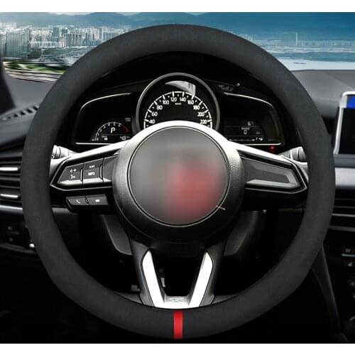 MIDOON Carbon Fiber Cow Leather Car Steering Wheel Cover For Mazda 2 3 5 6 7 8 CX3 CX5 CX7 CX98 CX9 MX5 MX7 RF Version