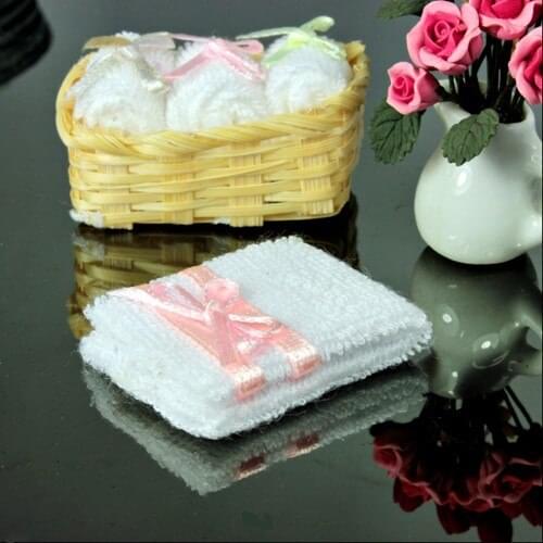 G06-X528 children baby gift Toy 1:12 Dollhouse mini Furniture Miniature rement white towel 2pcs/set