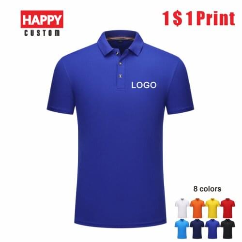 Mens Polo Summer Fashion Personal Company Group Customized Embroidered Short Sleeve Polo Shirt