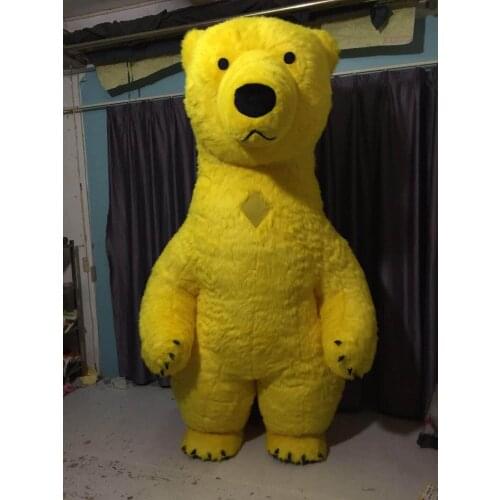 Halloween Inflatable Yellow Polar Bear Mascot Costume Suit Cosplay Party Game Fancy Dress Promotion Advertising Adult 2m-3.5m