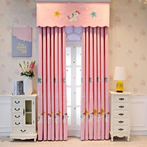New Cartoon Anime Childrens Room Girl Cute Embroidered Bedroom Bay Window Short Curtain Curtains for Living Dining Room Bedroom