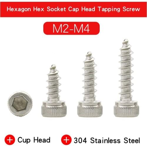 Hex Hexagon Socket Cap Head Self Tapping Screw M2 M2.5 M3.5 M4 304 Stainless Steel Material Hexagonal Head Screw For Speaker