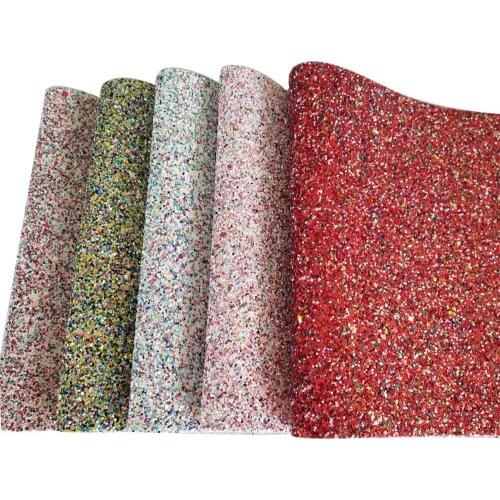 Synthetic leather Glitter Faux Leather Canvas Backing Glitter Fabric Sheet 8''X12'' 10pcs